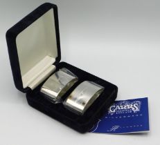 A cased set of 1996 Carrs of London silver napkin