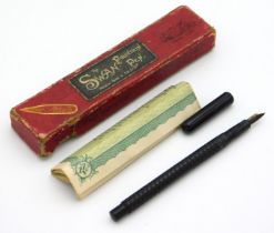 An early Mabie, Todd & Co. boxed 'The Swan Fountain Pen' with paperwork