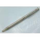 A sterling silver ball point pen with diamond chip, 13.8g