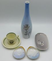 Five pieces of Royal Copenhagen & B&G porcelain, v