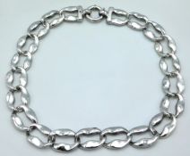 A Thai sterling silver oversized curb link necklac