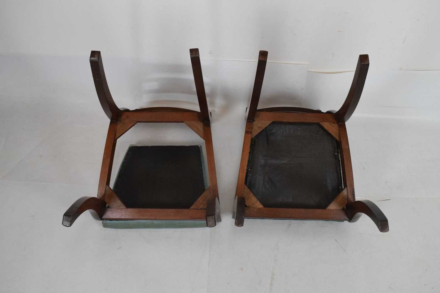 Set of four mahogany and brass inlaid chairs - Image 12 of 12