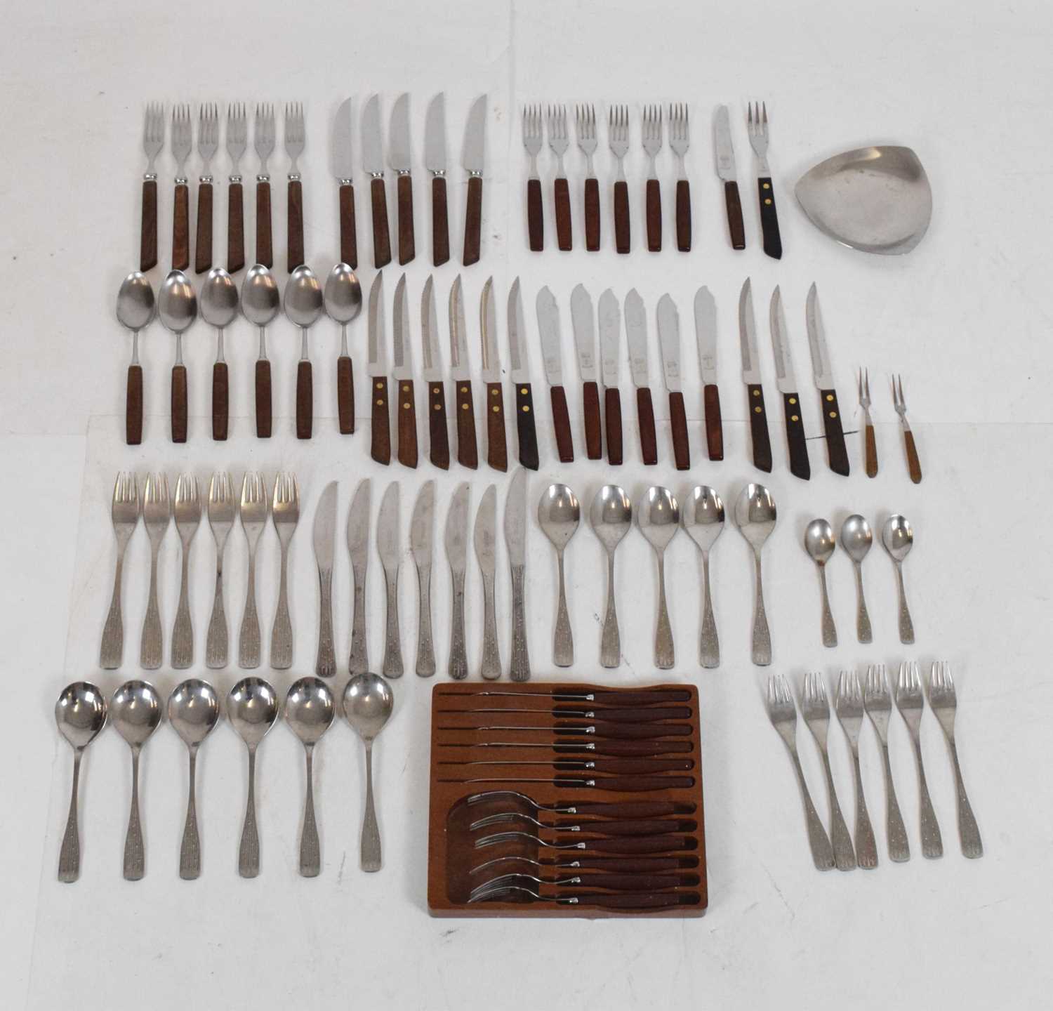 Quantity of late 20th Century teak handled cutlery