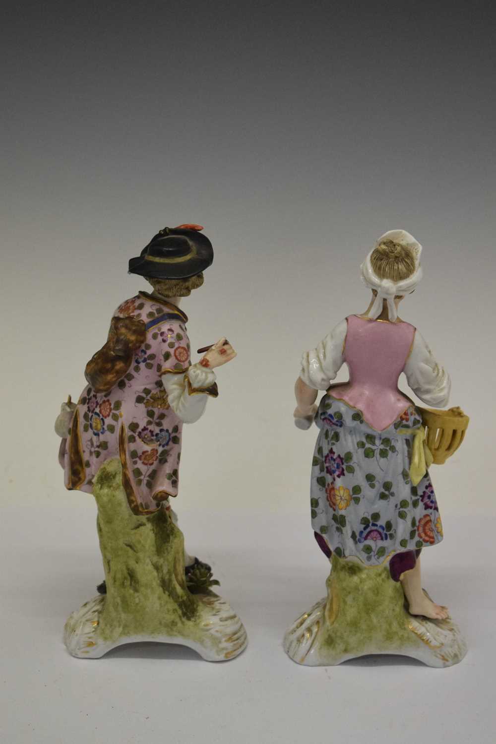 Pair of early 20th Century Dresden porcelain figures - Image 3 of 12