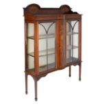 Early 20th Century inlaid mahogany display cabinet