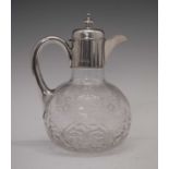 Late Victorian silver mounted claret jug