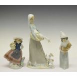 Two Lladro figures and a Nao figure