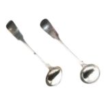 Pair of Victorian Glasgow silver toddy ladles
