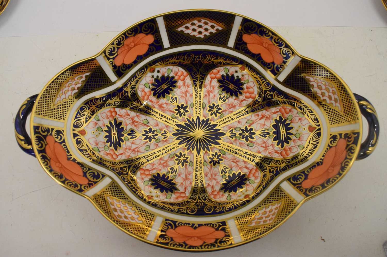 Royal Crown Derby Imari pattern dish, four coffee cans and four saucers - Image 6 of 12