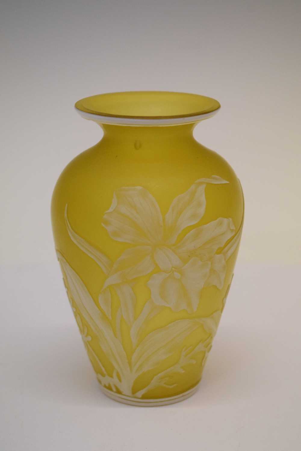 Galle style cameo glass vase with floral decoration