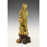 Good Chinese carved green soapstone figure