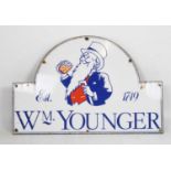 Advertising - WM. Younger white enamel metal sign