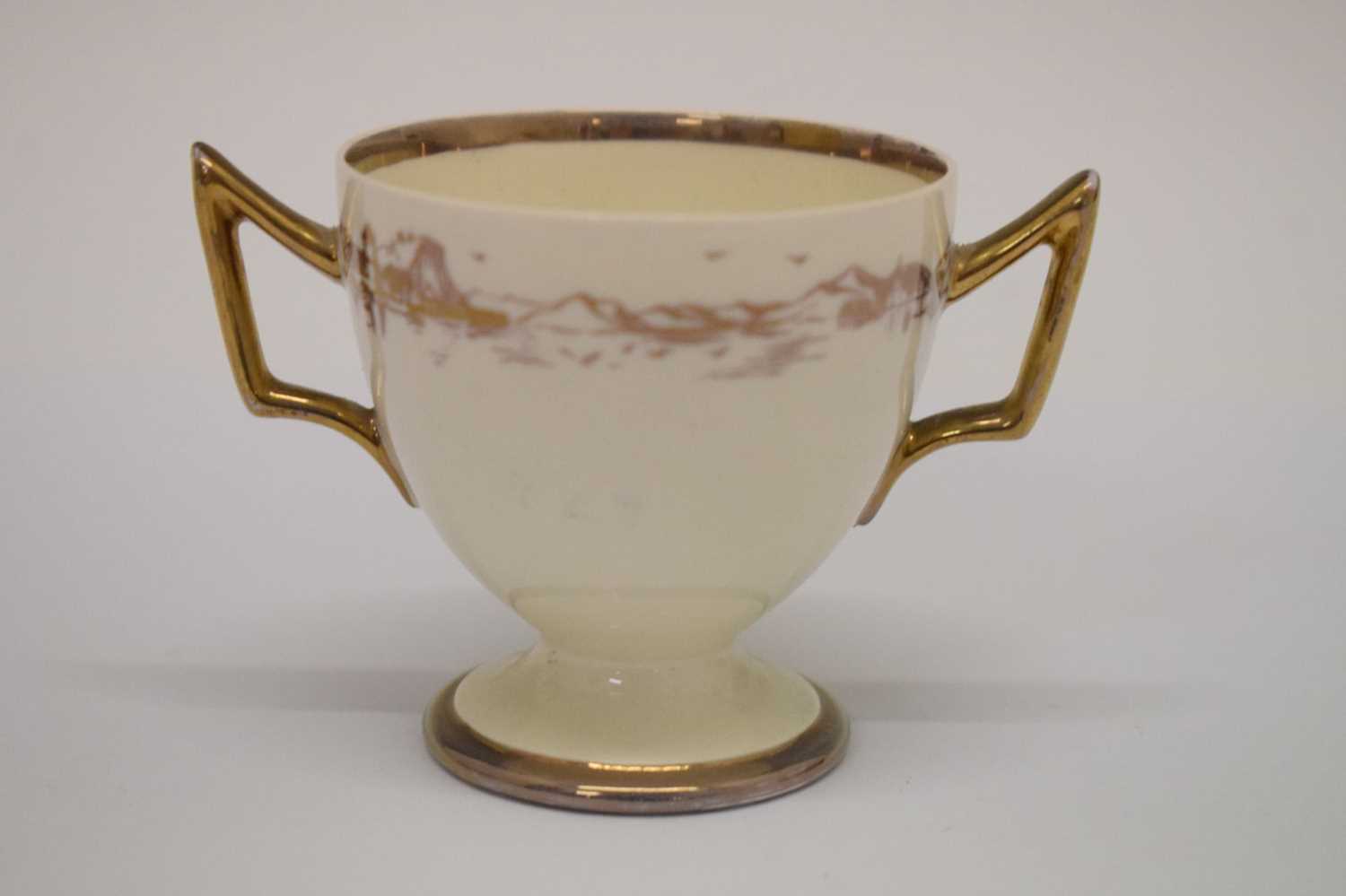 Alfred Powell (Wedgwood), small creamware twin-handled footed cup - Image 3 of 10