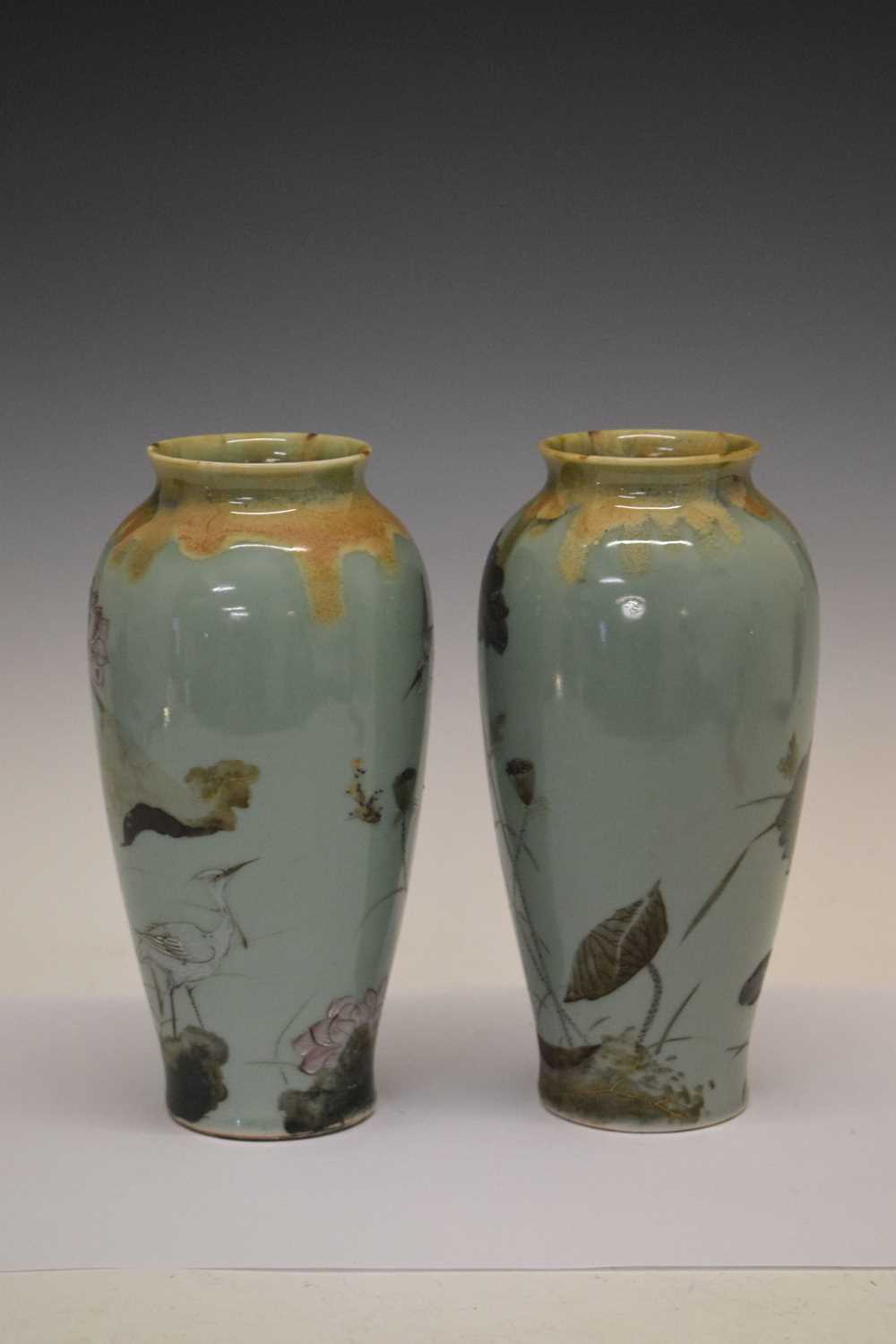 Pair of Chinese pottery vases with dragon decoration, - Image 3 of 18
