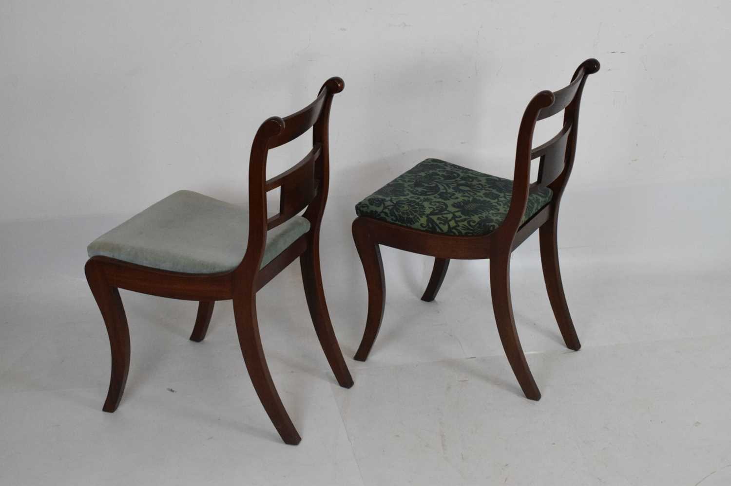 Set of four mahogany and brass inlaid chairs - Image 11 of 12
