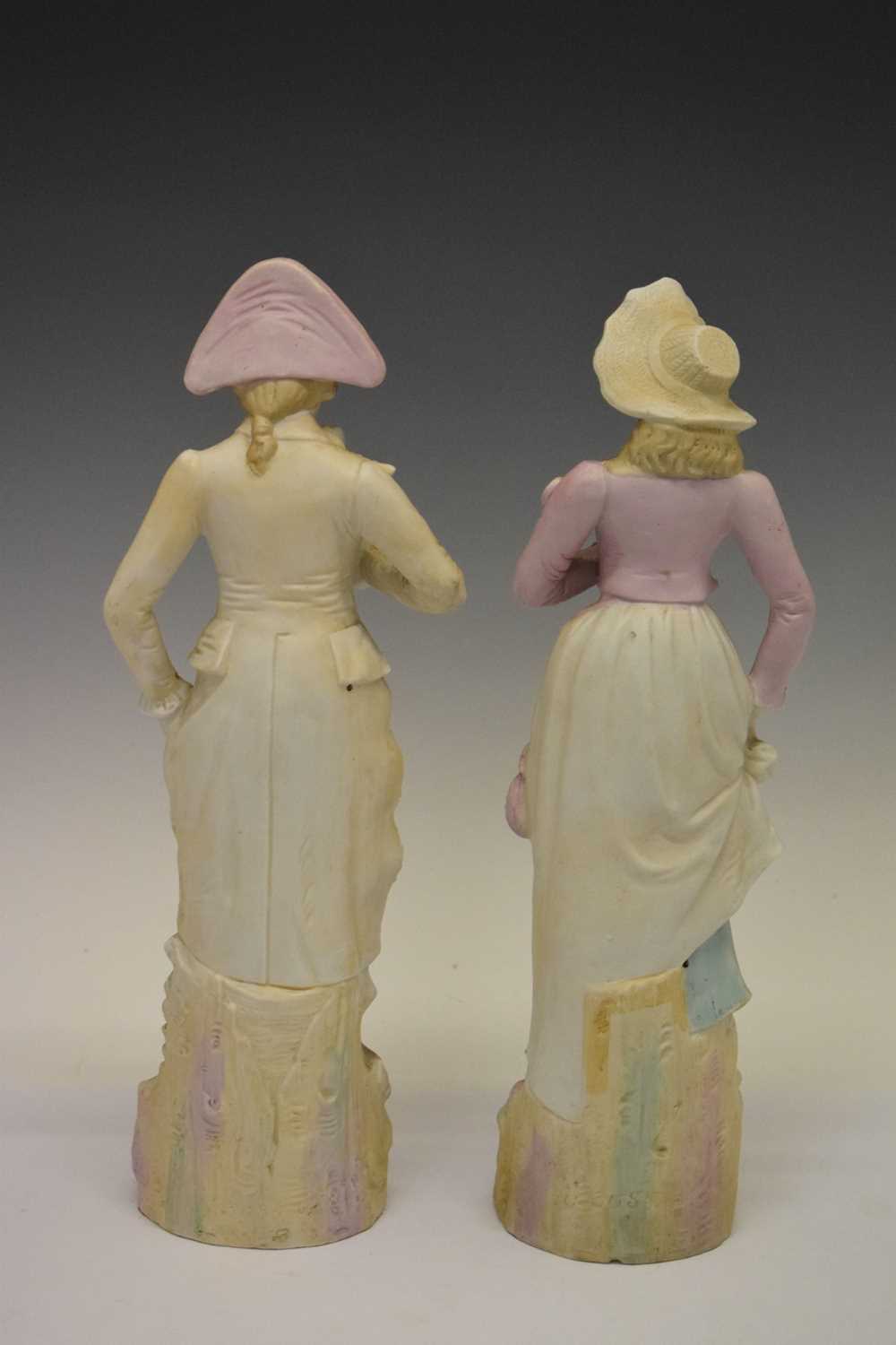 Pair of Continental bisque porcelain figures - Image 3 of 5