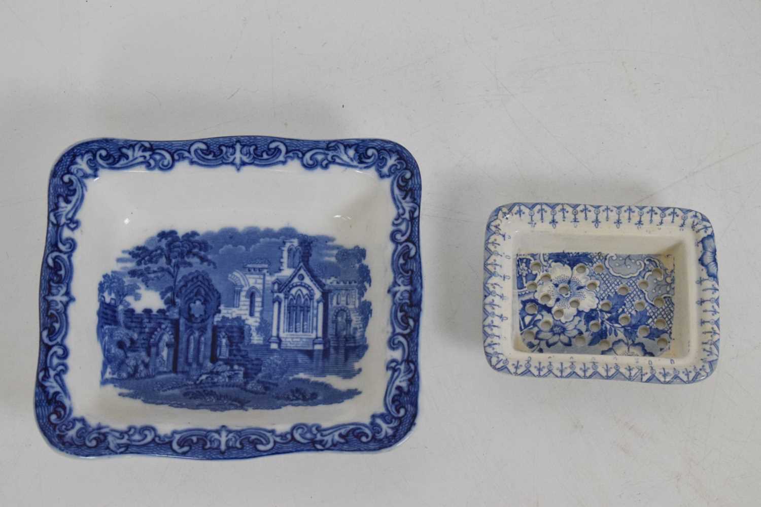 Two blue and white meat plates, Ivanhoe tureen with cover - Image 13 of 15