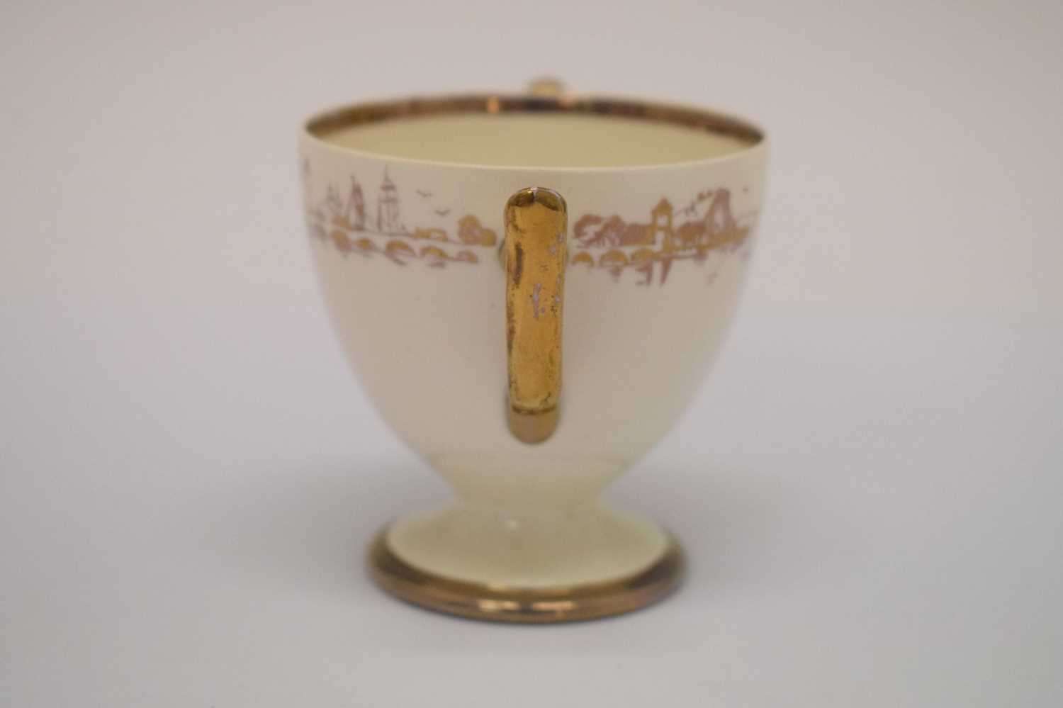 Alfred Powell (Wedgwood), small creamware twin-handled footed cup - Image 4 of 10