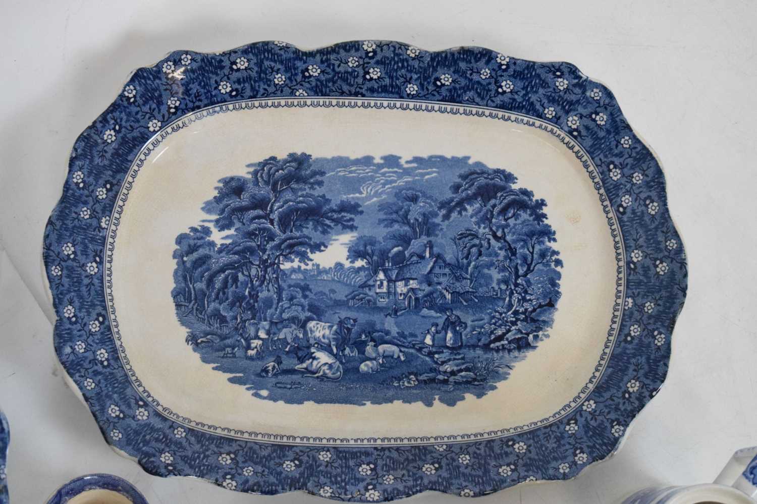 Two blue and white meat plates, Ivanhoe tureen with cover - Image 2 of 15