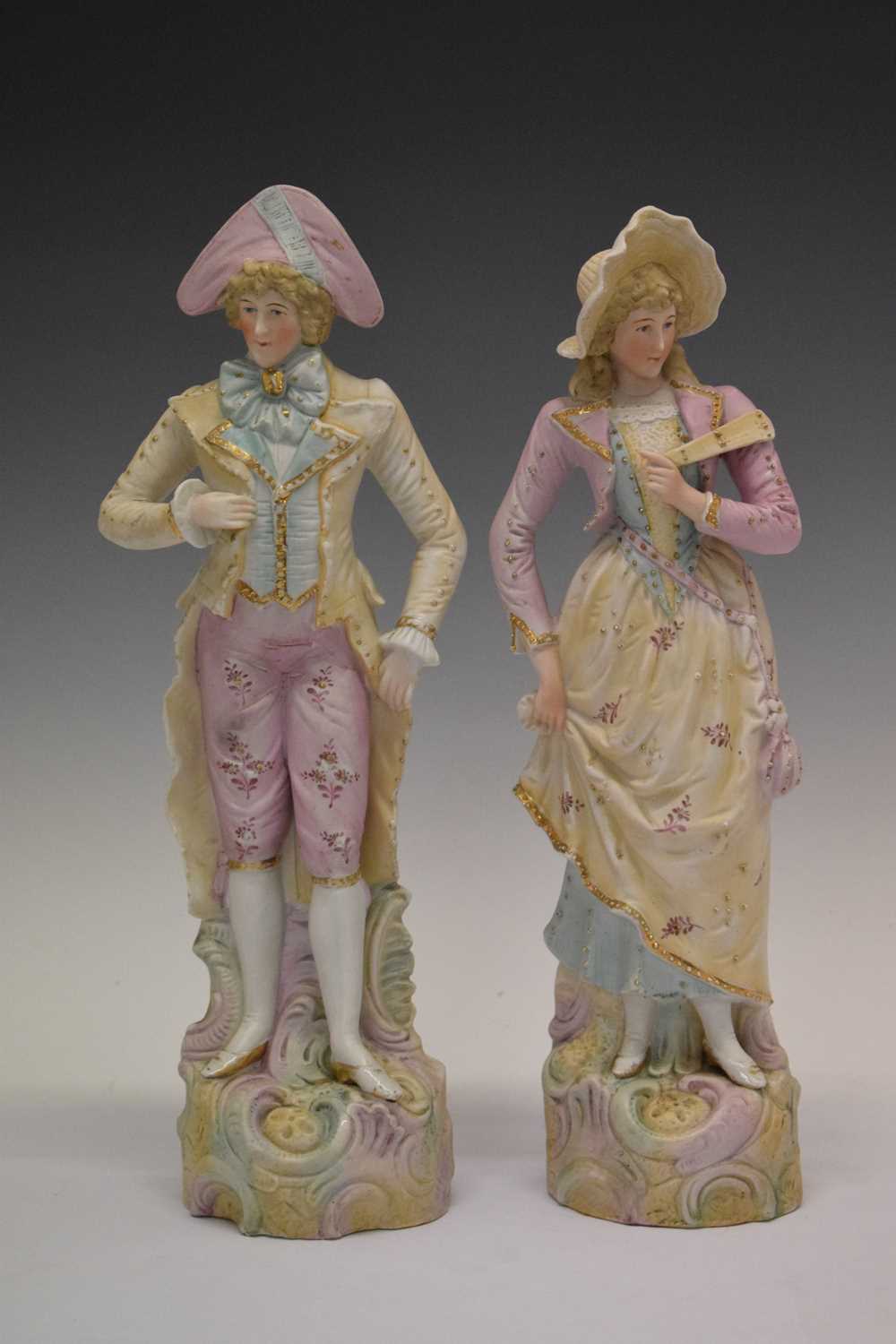 Pair of Continental bisque porcelain figures