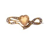 Citrine and seed pearl brooch, circa 1900