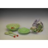 Italian Chelsea style rabbit tureen and Carlton Ware bowls and servers