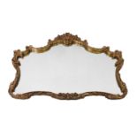 Reproduction Rococo-influence gilt framed wall mirror