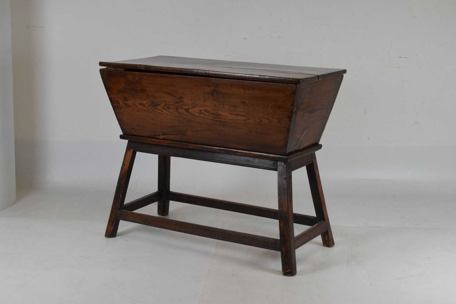 19th Century elm dough bin and stand - Image 10 of 10