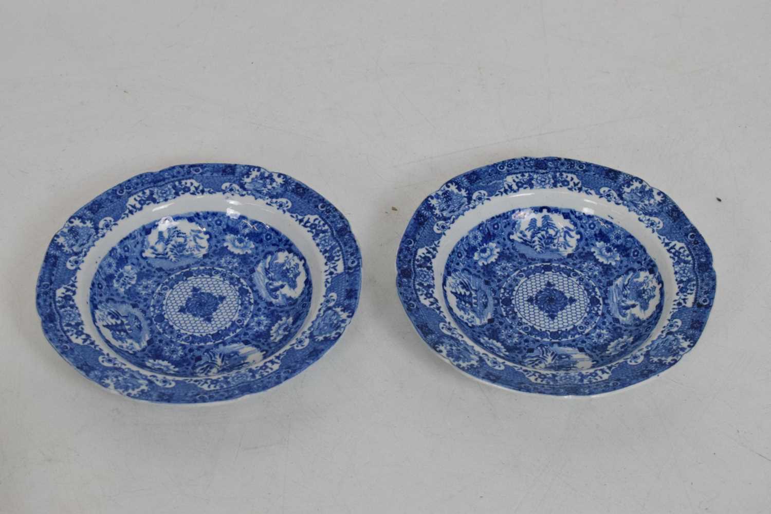 Two blue and white meat plates, Ivanhoe tureen with cover - Image 8 of 15