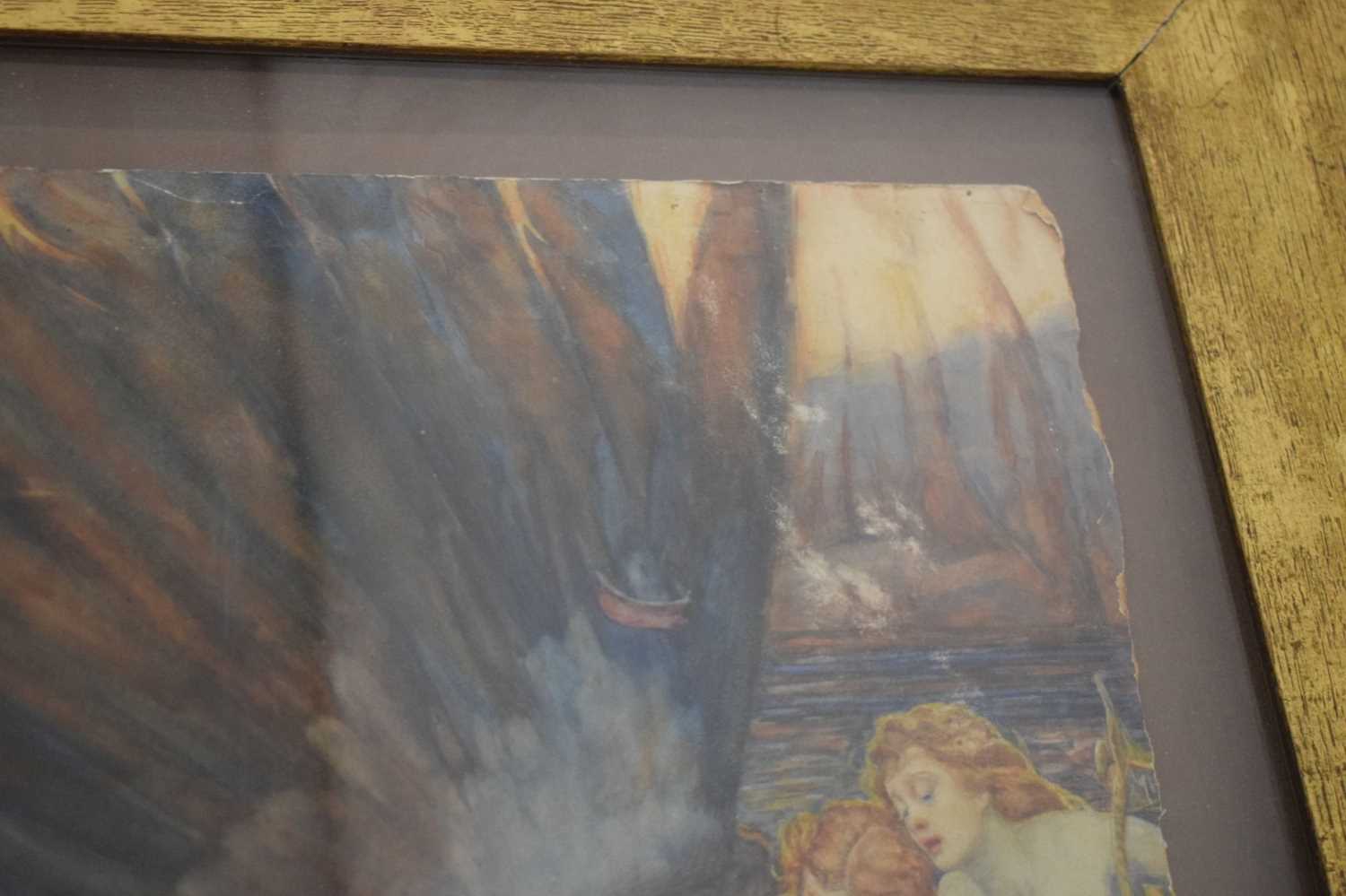 Pre-Raphaelite watercolour after Herbert James Draper - The Lament for Icarus - Image 3 of 9