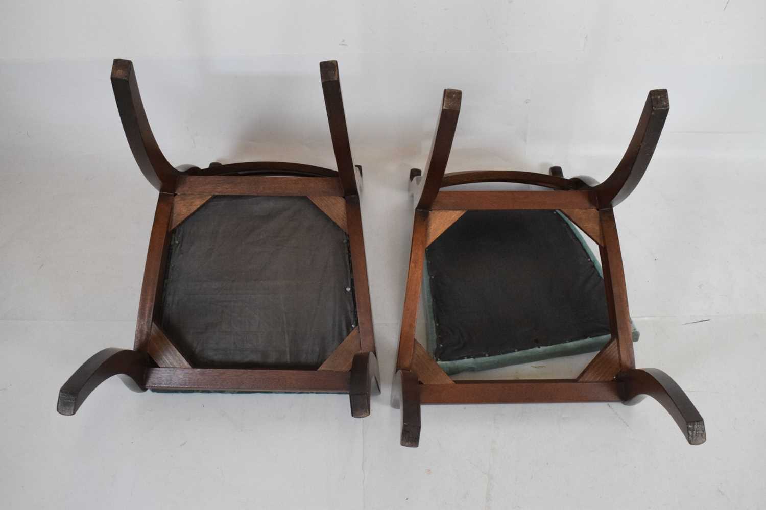 Set of four mahogany and brass inlaid chairs - Image 9 of 12