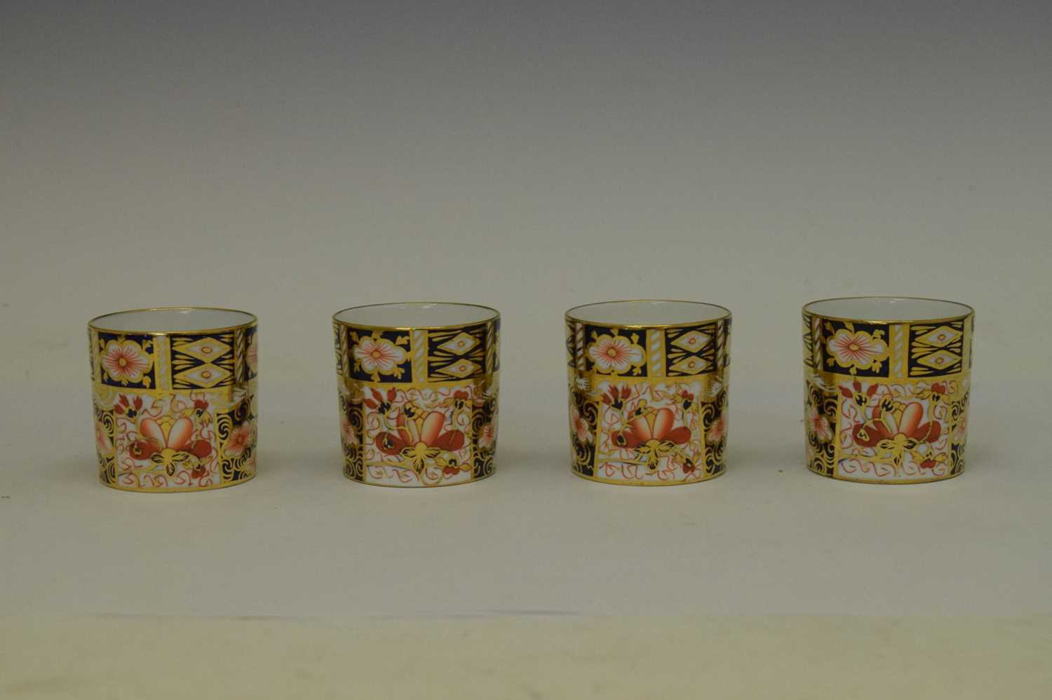 Royal Crown Derby Imari pattern dish, four coffee cans and four saucers - Image 8 of 12