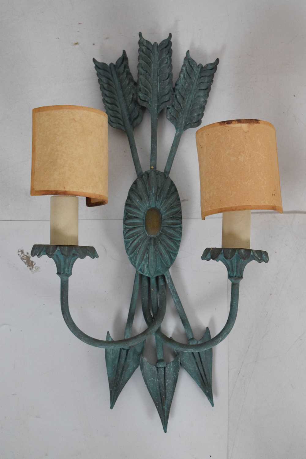 Quantity of wall lights to include pair of white porcelain wall lights - Image 7 of 12