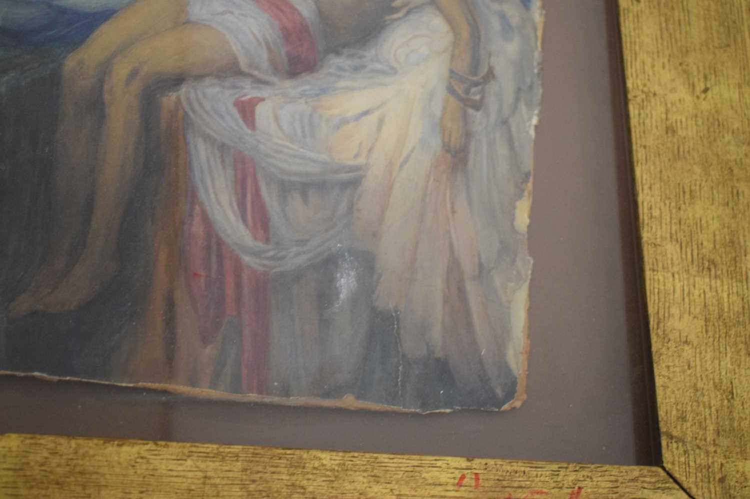 Pre-Raphaelite watercolour after Herbert James Draper - The Lament for Icarus - Image 5 of 9