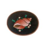 Pietra dura brooch