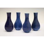 Set four powder-blue ground vases