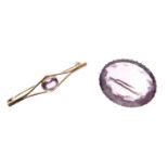 Victorian amethyst brooch, and another