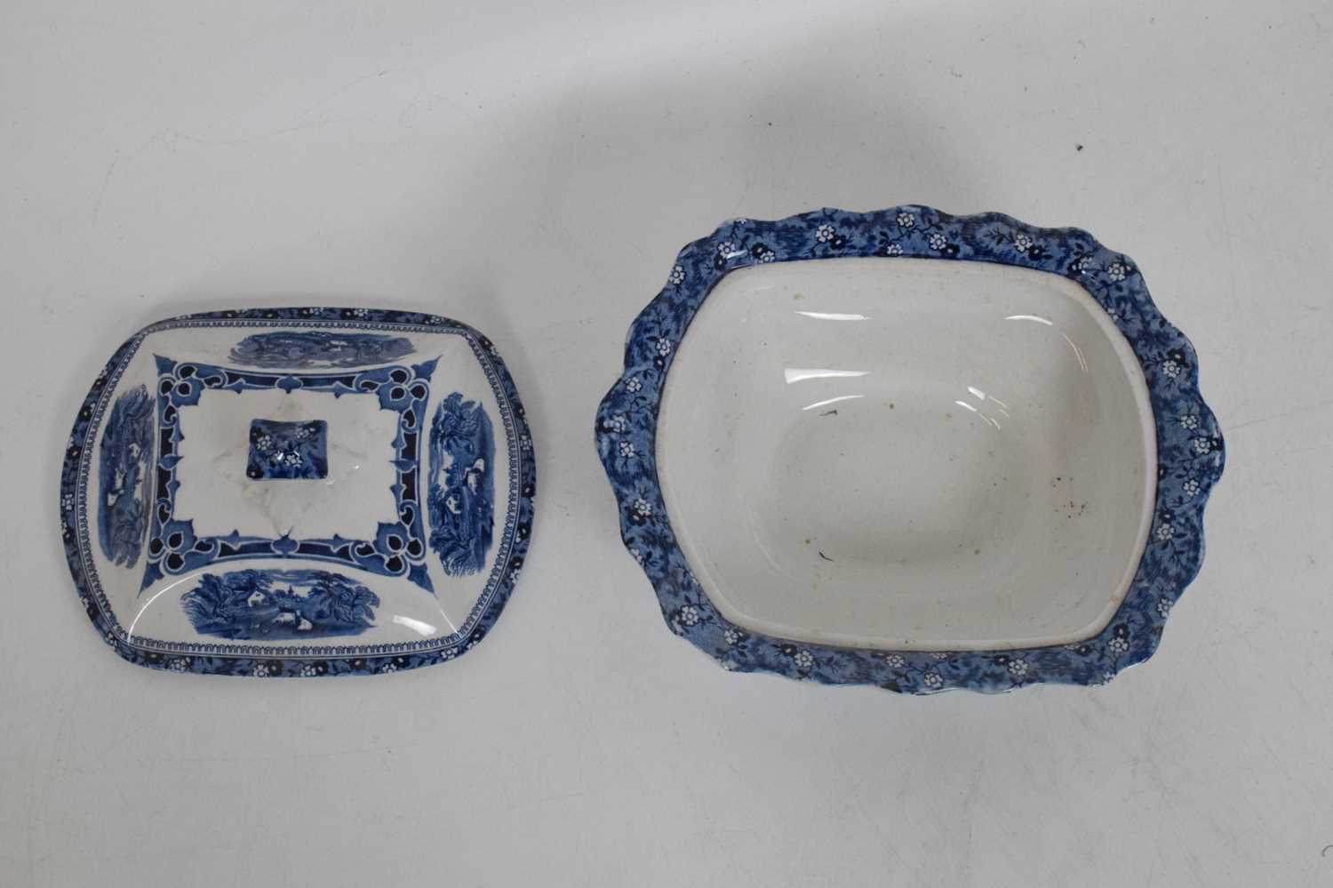 Two blue and white meat plates, Ivanhoe tureen with cover - Image 15 of 15