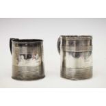 Two George III silver mugs