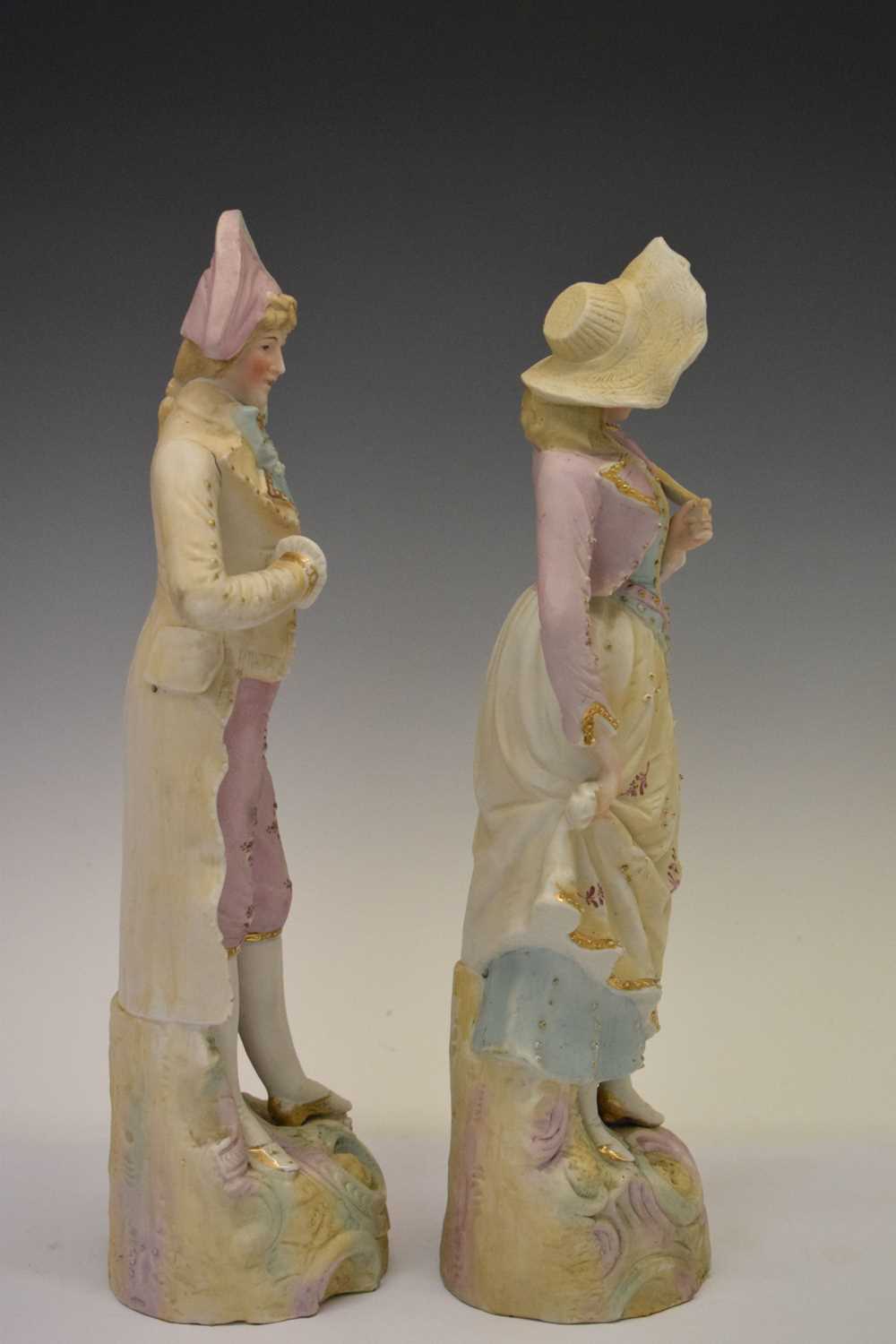 Pair of Continental bisque porcelain figures - Image 2 of 5