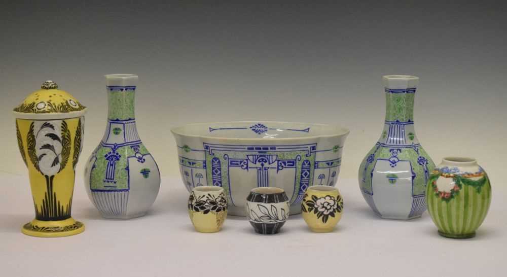 Group of French Art Deco-style ceramics