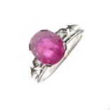 18ct white gold and ruby ring