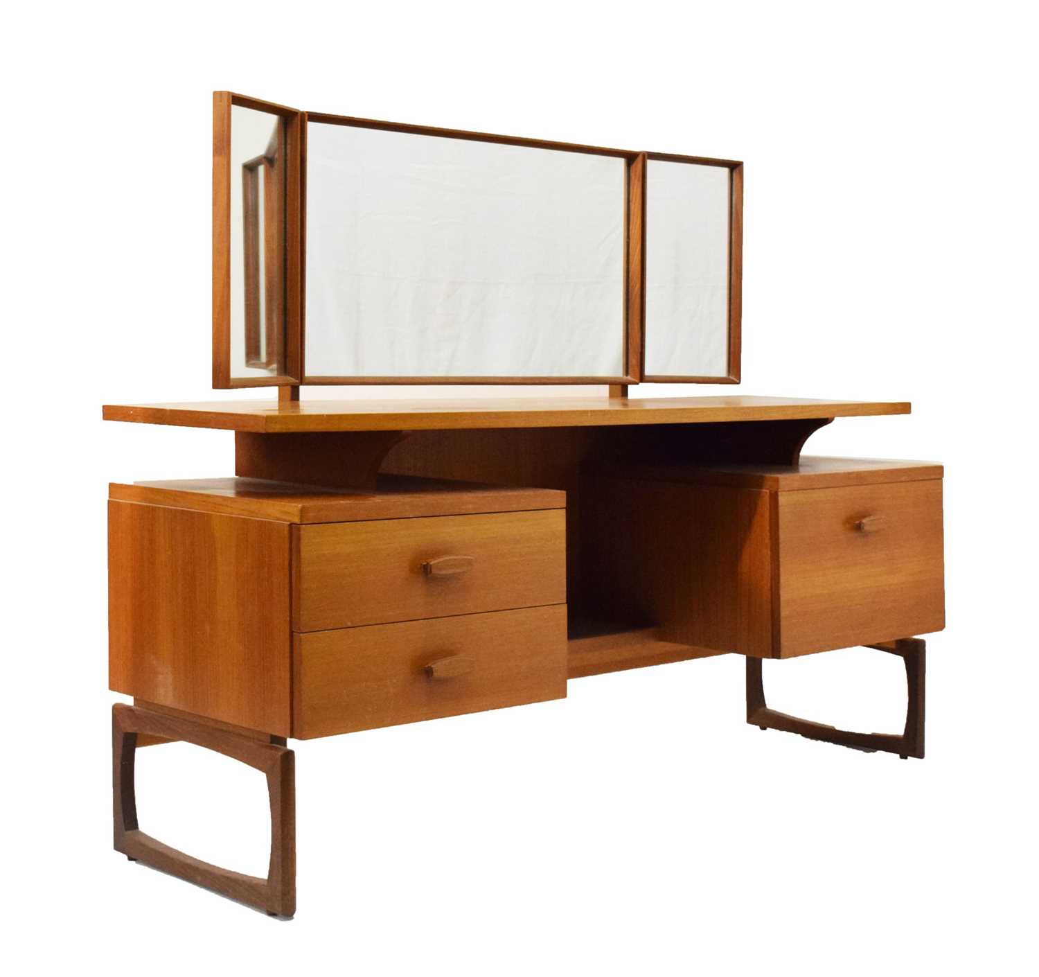 G-Plan teak mirror-backed dressing table