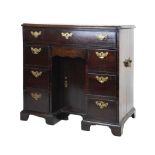 Small George III mahogany kneehole desk