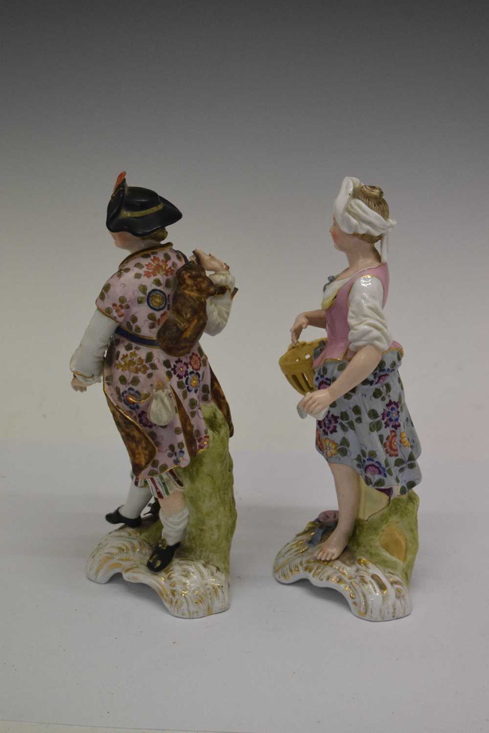 Pair of early 20th Century Dresden porcelain figures - Image 4 of 12