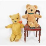 Merrythought teddy bear, vintage bear and diminutive chair