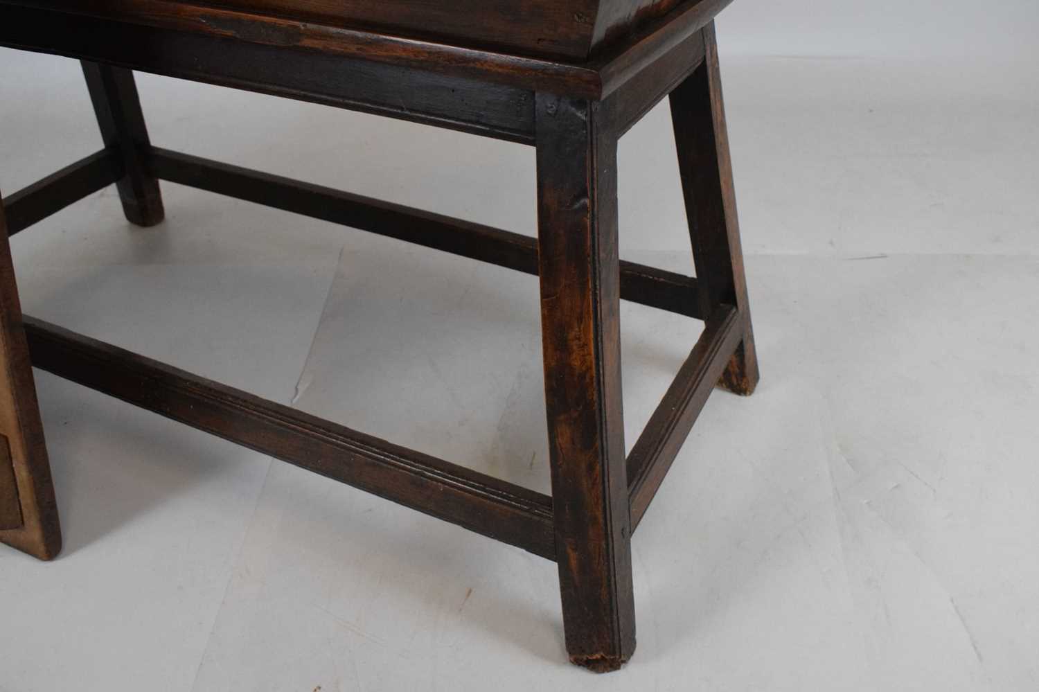 19th Century elm dough bin and stand - Image 6 of 10