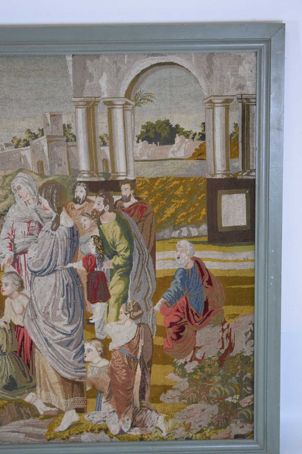 Large machine made tapestry with religious scene - Image 4 of 5