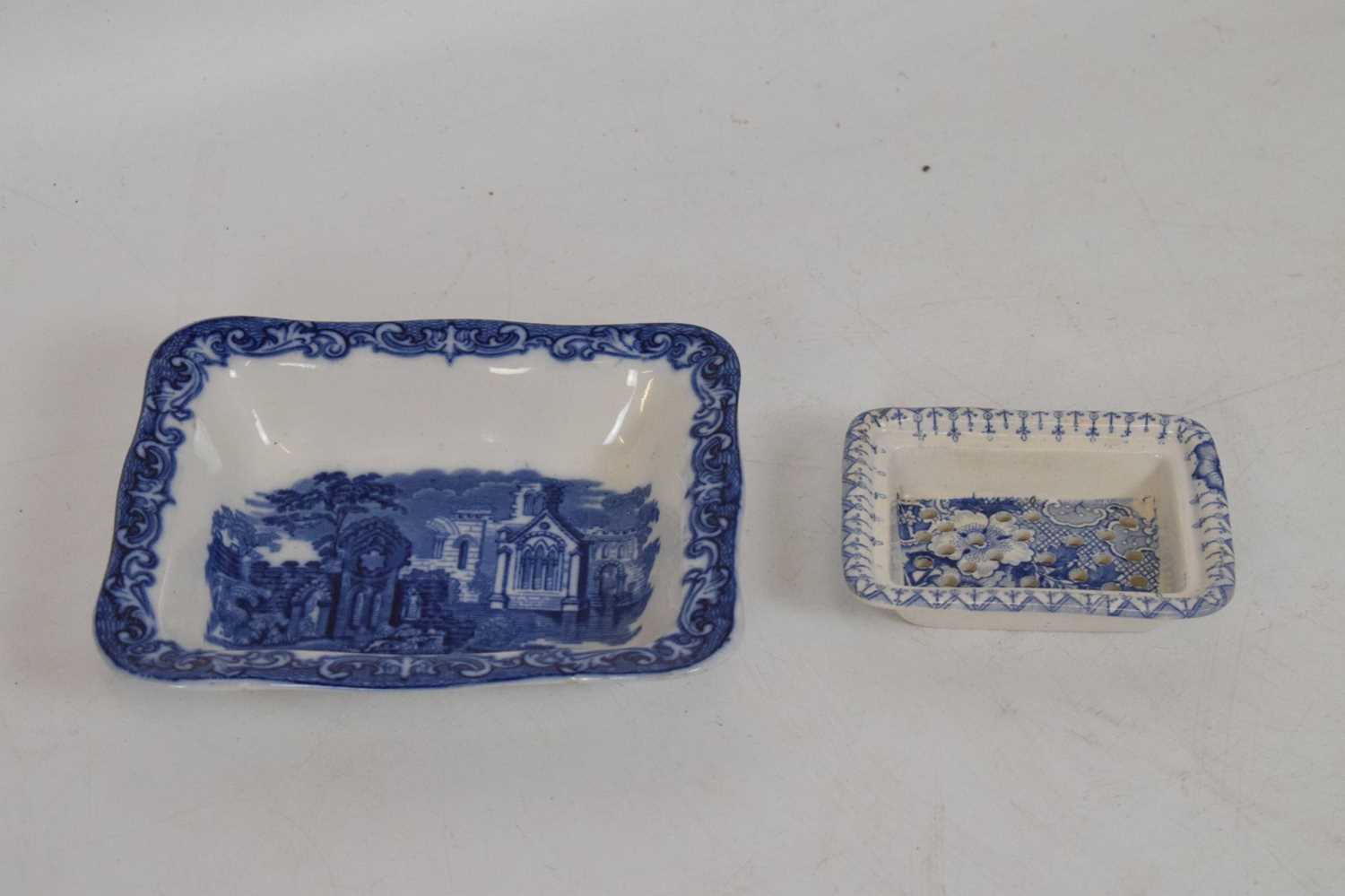 Two blue and white meat plates, Ivanhoe tureen with cover - Image 12 of 15