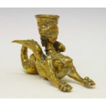 19th Century cast bronze candlestick in the form of a Harpy